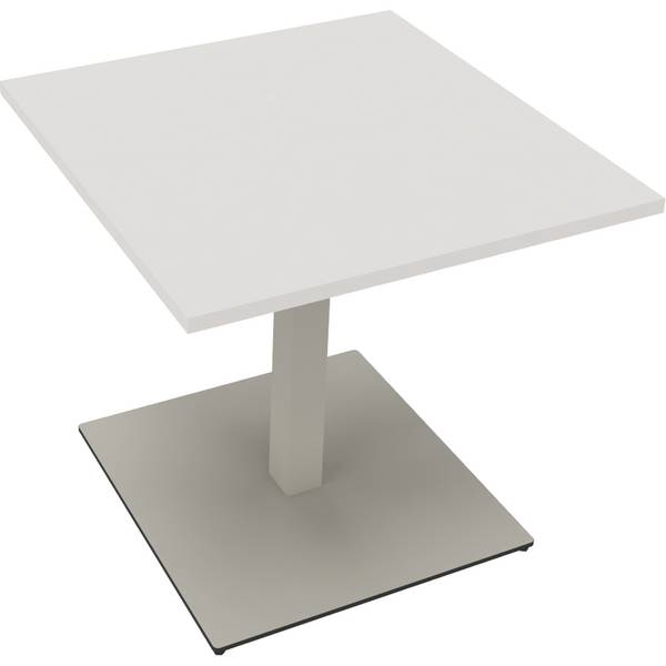 Besprechungstisch Rechteck Tellerfuß Quadrat B800xT800xH720 silber/weiß