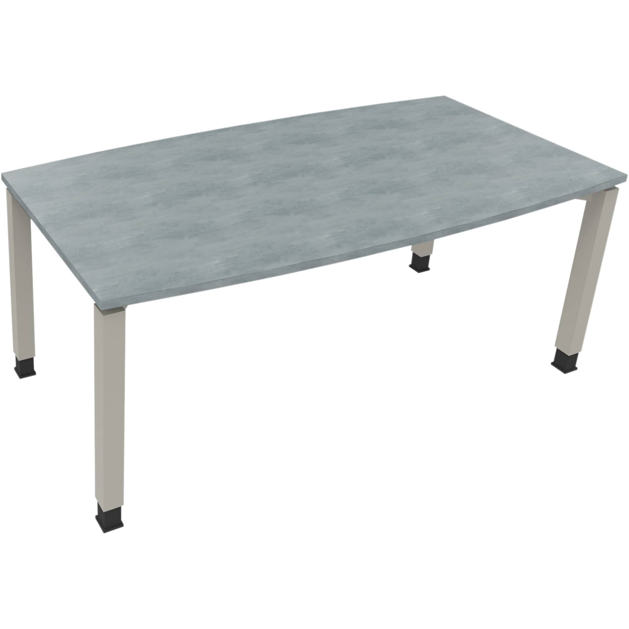 Besprechungstisch Tonneau Vierfuß Quadrat B1800xT800/900xH680-820 silber/Beton-0