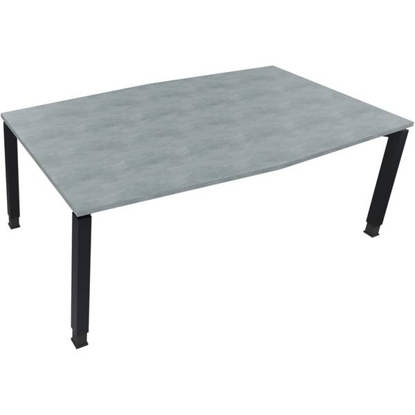 Besprechungstisch Tonneau Vierfuß Quadrat B2000xT1000/1100xH680-820 anthrazit/Beton