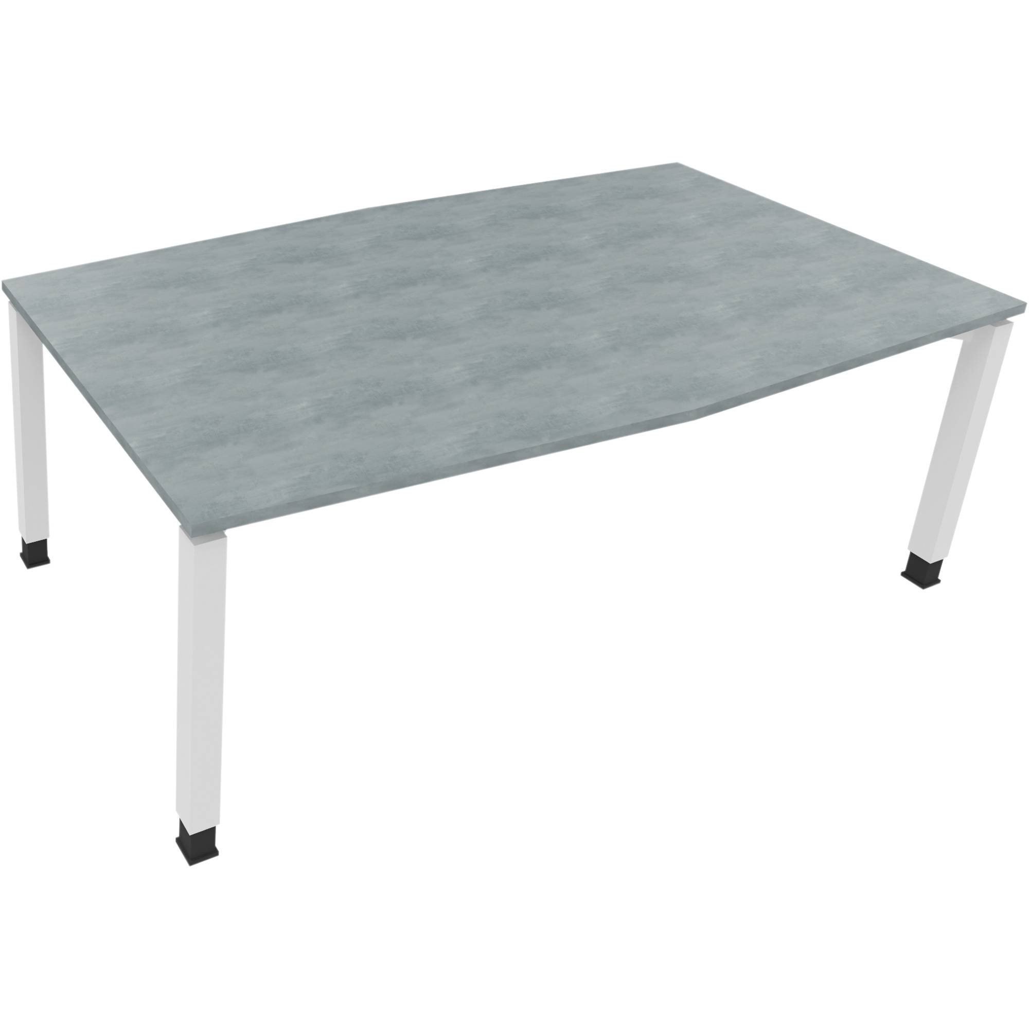 Besprechungstisch Tonneau Vierfuß Quadrat B2000xT1000/1100xH680-820 weiß/Beton-0