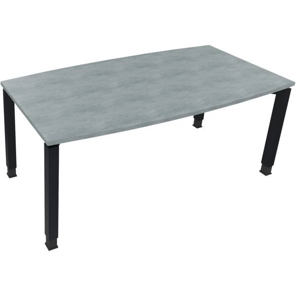 Besprechungstisch Tonneau Vierfuß Quadrat B1800xT800/900xH680-820 anthrazit/Beton