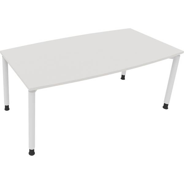Besprechungstisch Tonneau Vierfuß Rund B1800xT800/900xH680-820 weiß/Weiß