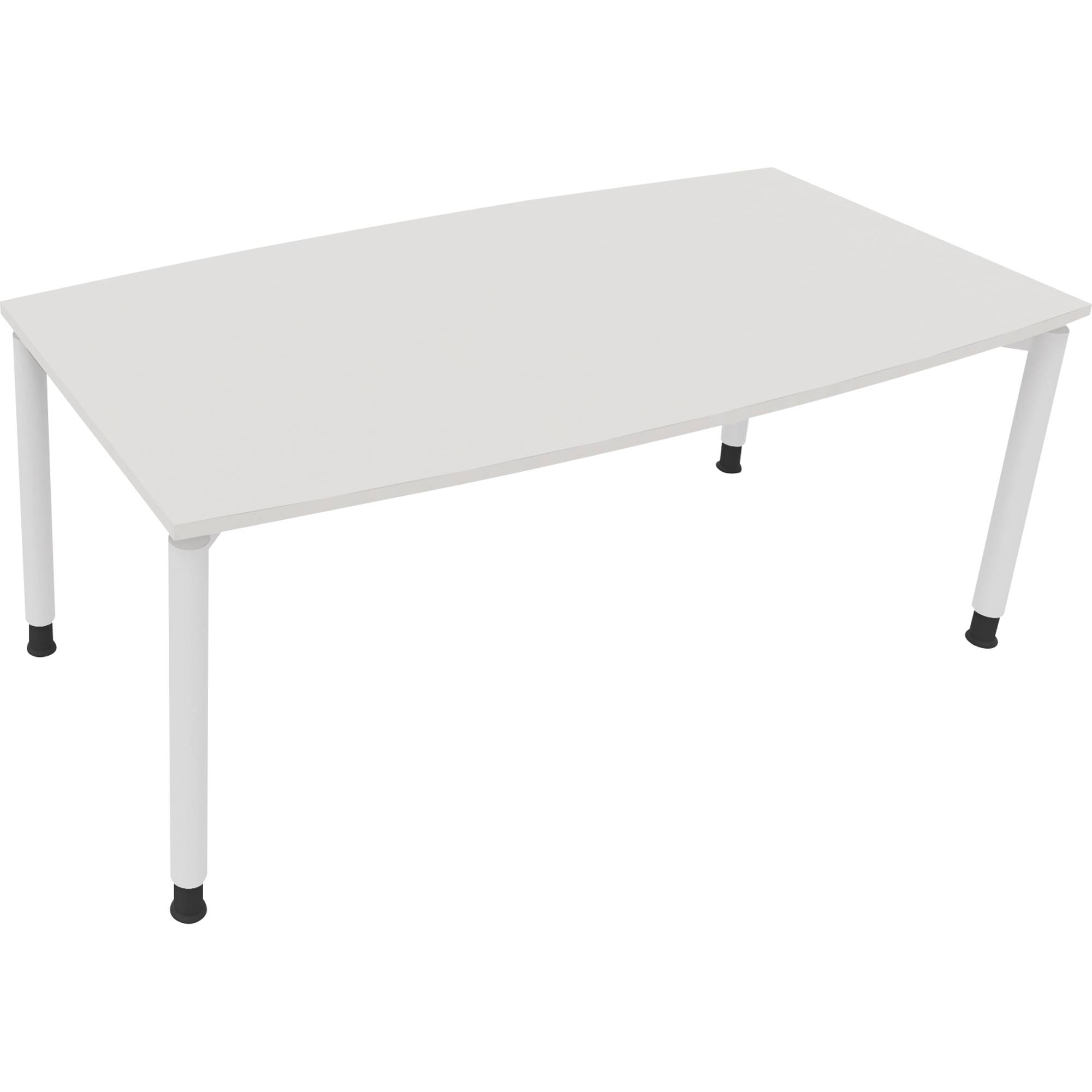 Besprechungstisch Tonneau Vierfuß Rund B1800xT800/900xH680-820 weiß/Weiß-0