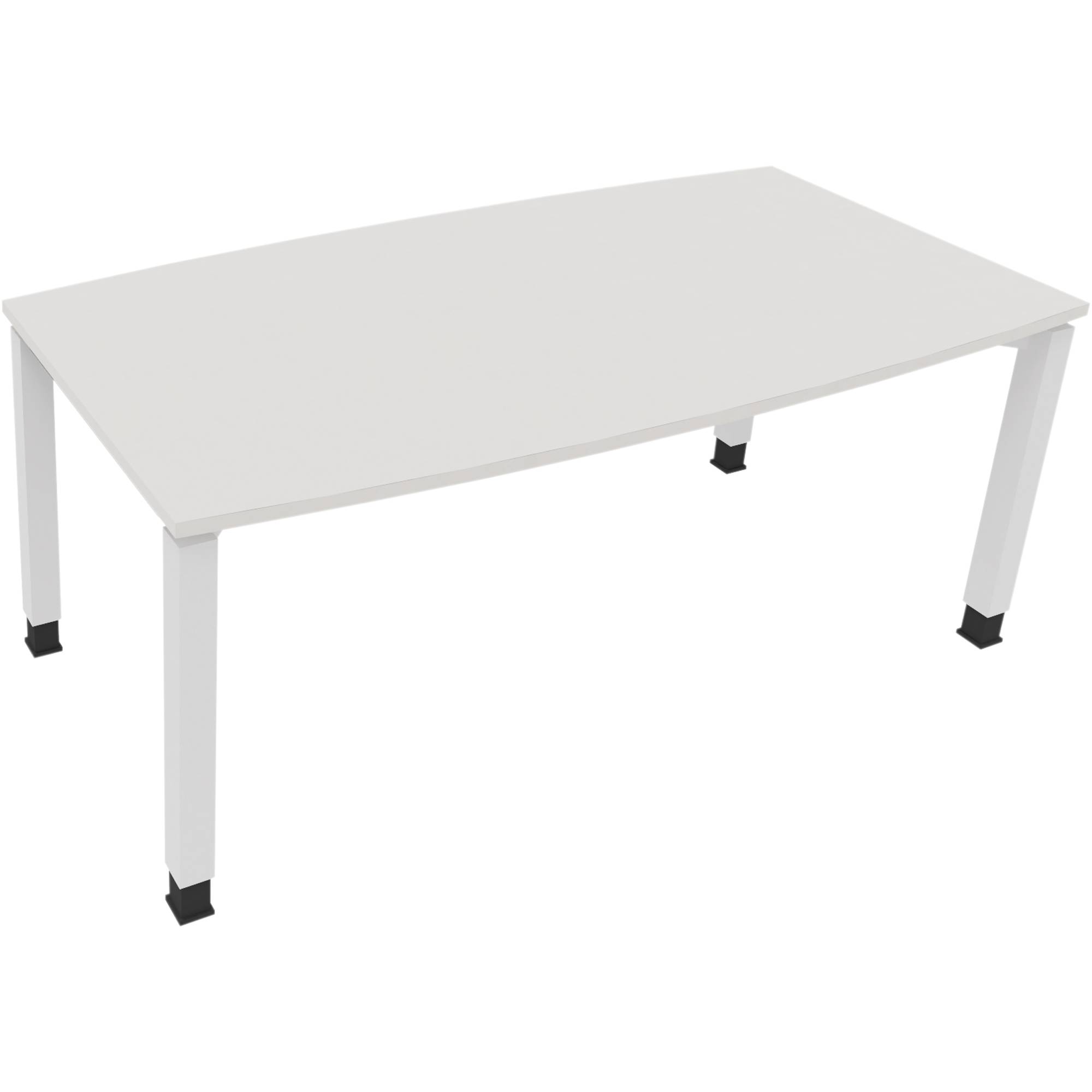 Besprechungstisch Tonneau Vierfuß Quadrat B1800xT800/900xH680-820 weiß/Weiß-0
