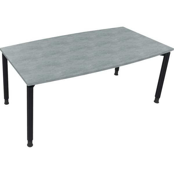 Besprechungstisch Tonneau Vierfuß Rund B1800xT800/900xH680-820 anthrazit/Beton