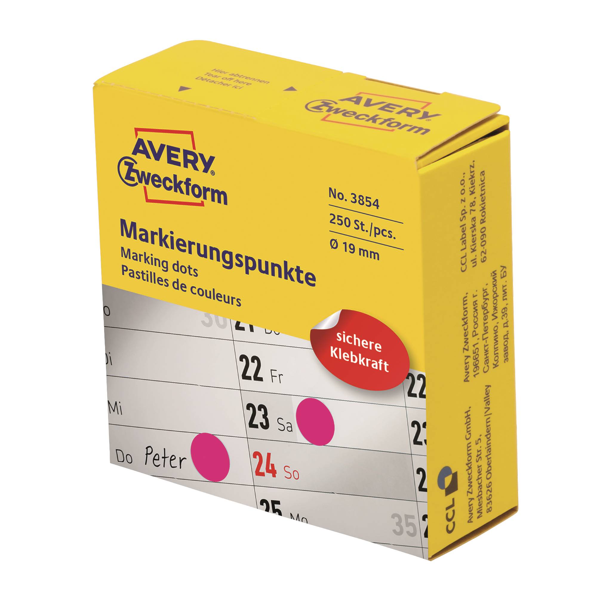 Markierungspunkt 19mm magenta 250 St./Pack.-0