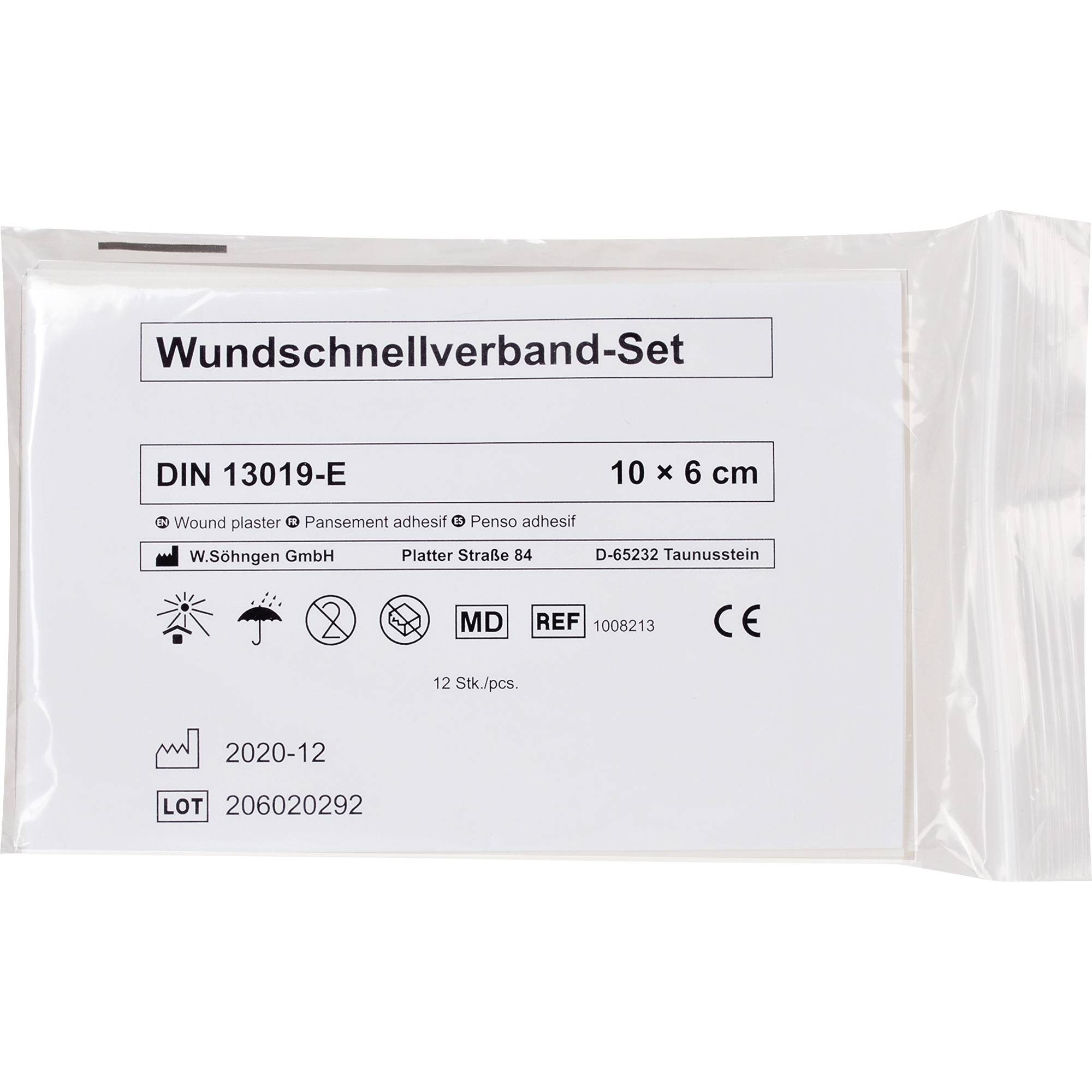 Pflaster-Schnellverband DIN 13019-E 10x6cm 12St.-0