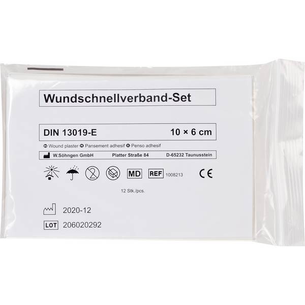 Pflaster-Schnellverband DIN 13019-E 10x6cm 12St.