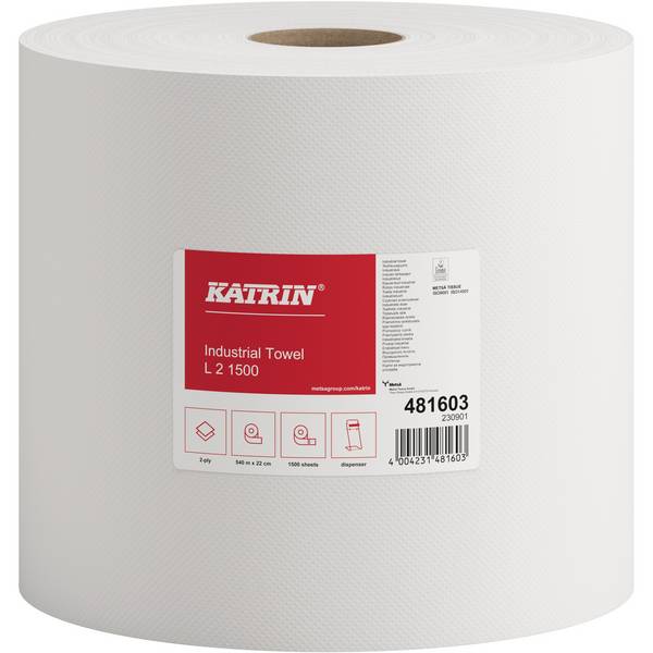 Putztuchrolle L2 2lagig weiß 1.500 Blatt 2 St./Pack.