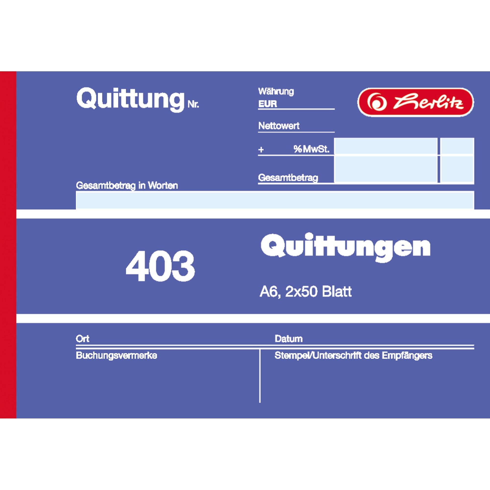 Quittungsblock 403 A6 quer Blaupapier 2x50Blatt-2