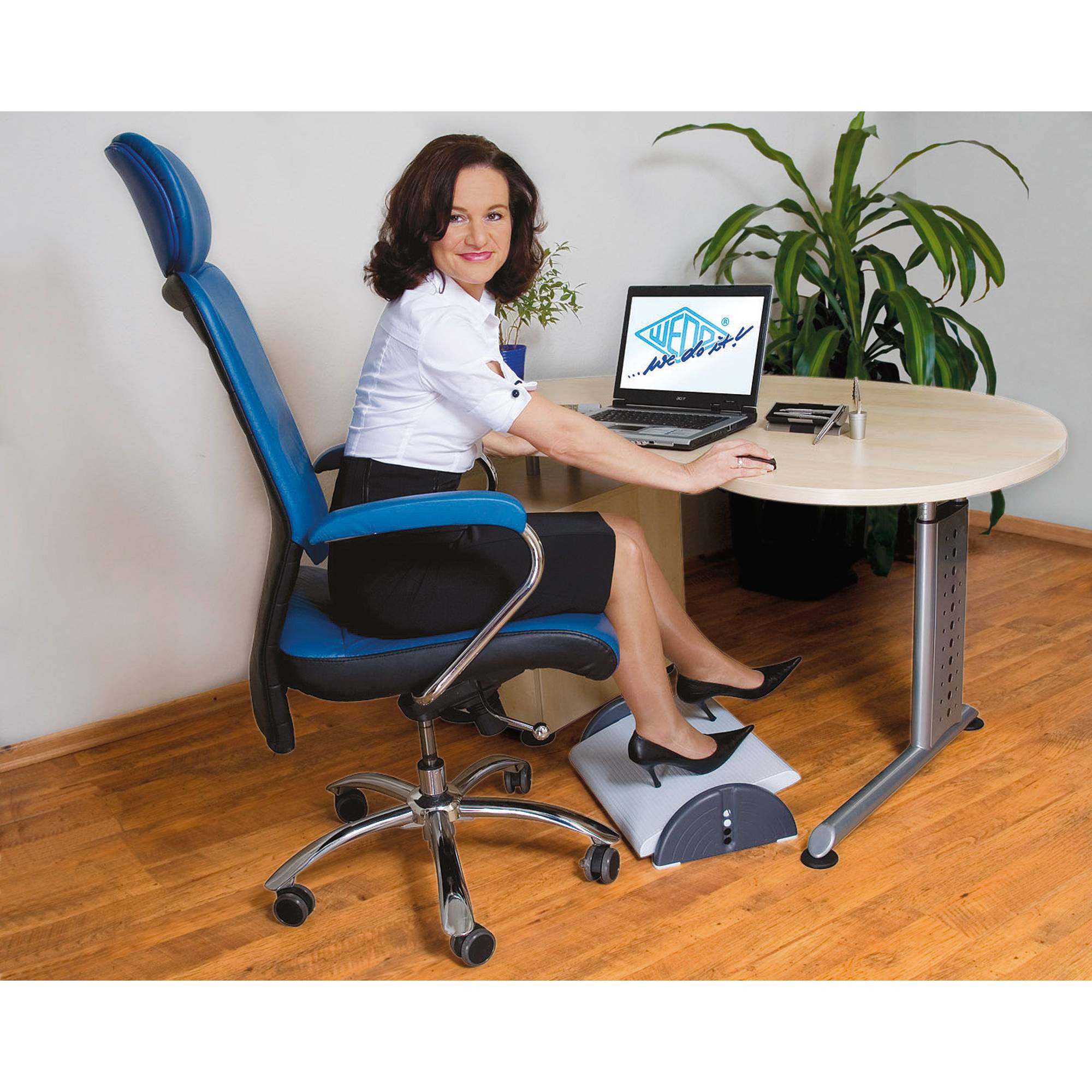 WEDO 2751037 Relax Plus Fußstütze (B x H x T) 450 x 140 x 350 mm ergonomisch, höhenverstellbar, neigungsverstellbar Anth-1