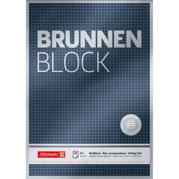 Briefblock A4 90g 50Bl. kar. sw