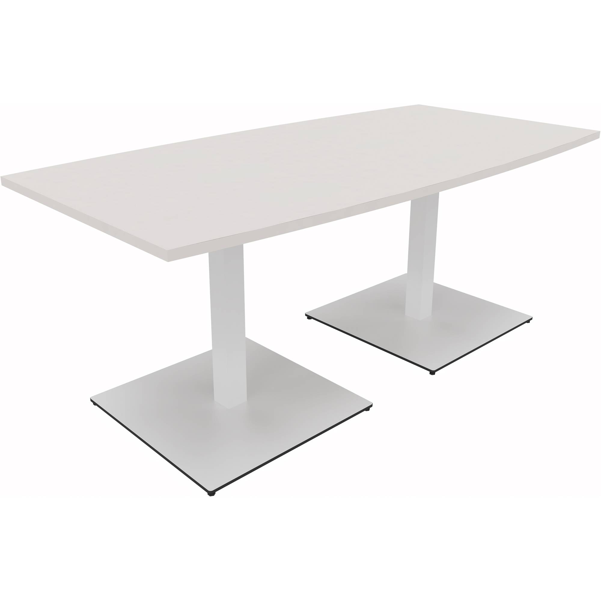 Besprechungstisch Tonneau Tellerfuß Quadrat B1800xT800/900xH720 weiß/Weiß-0