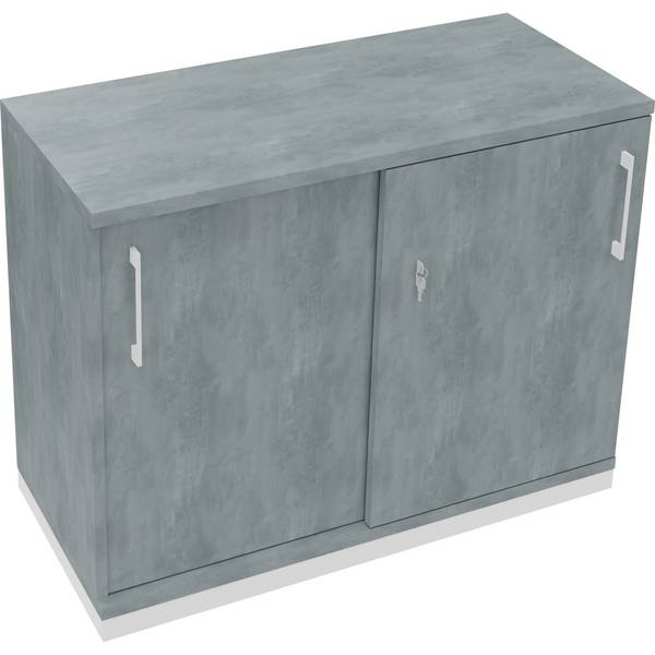 Schiebetürenschrank 2OH 1000x442x781 ws/Beton hell