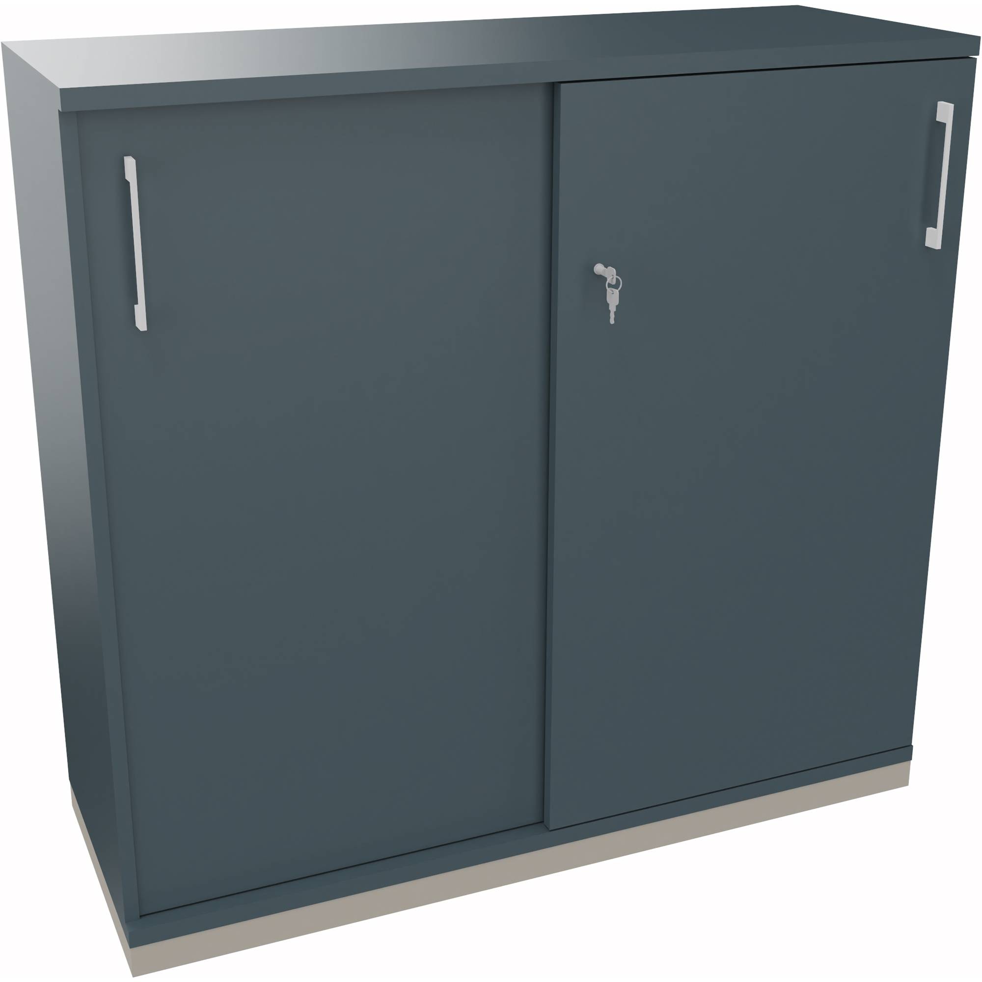 Schiebetürenschrank 3OH 1200x442x1133 si/Lavagrau-0