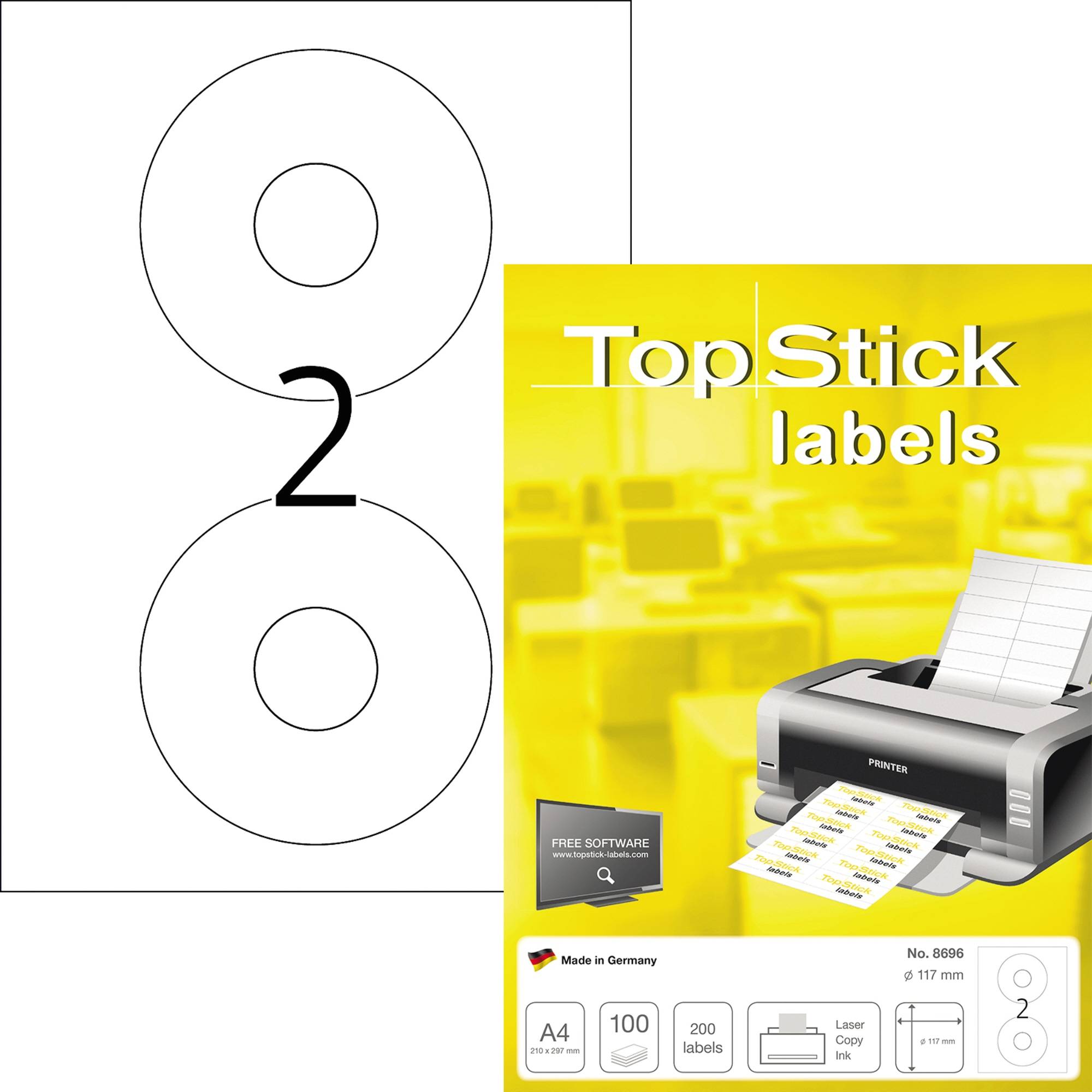 CD-Etikett TopStick 117mm ws 200St-0