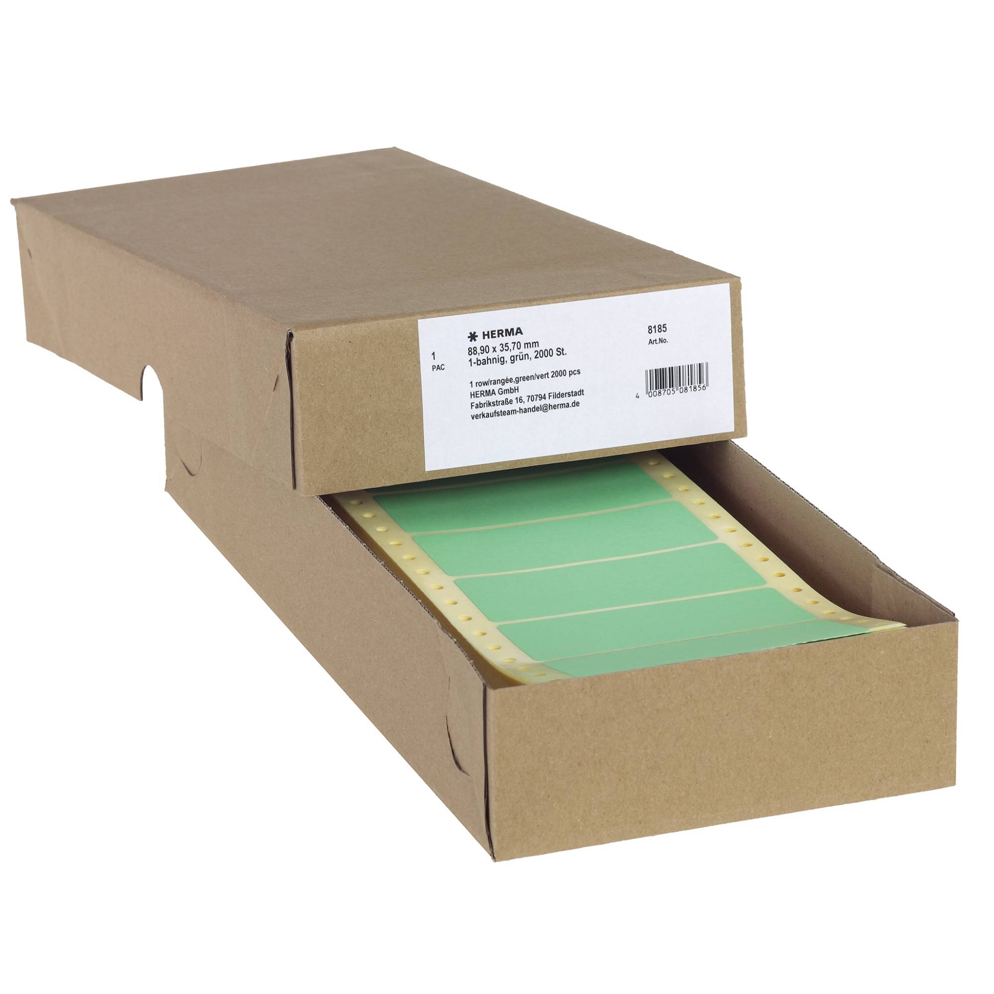 Computeretiketten endlos 88,9x35,7mm grün 1-bahnig VE=2000 Stück-0