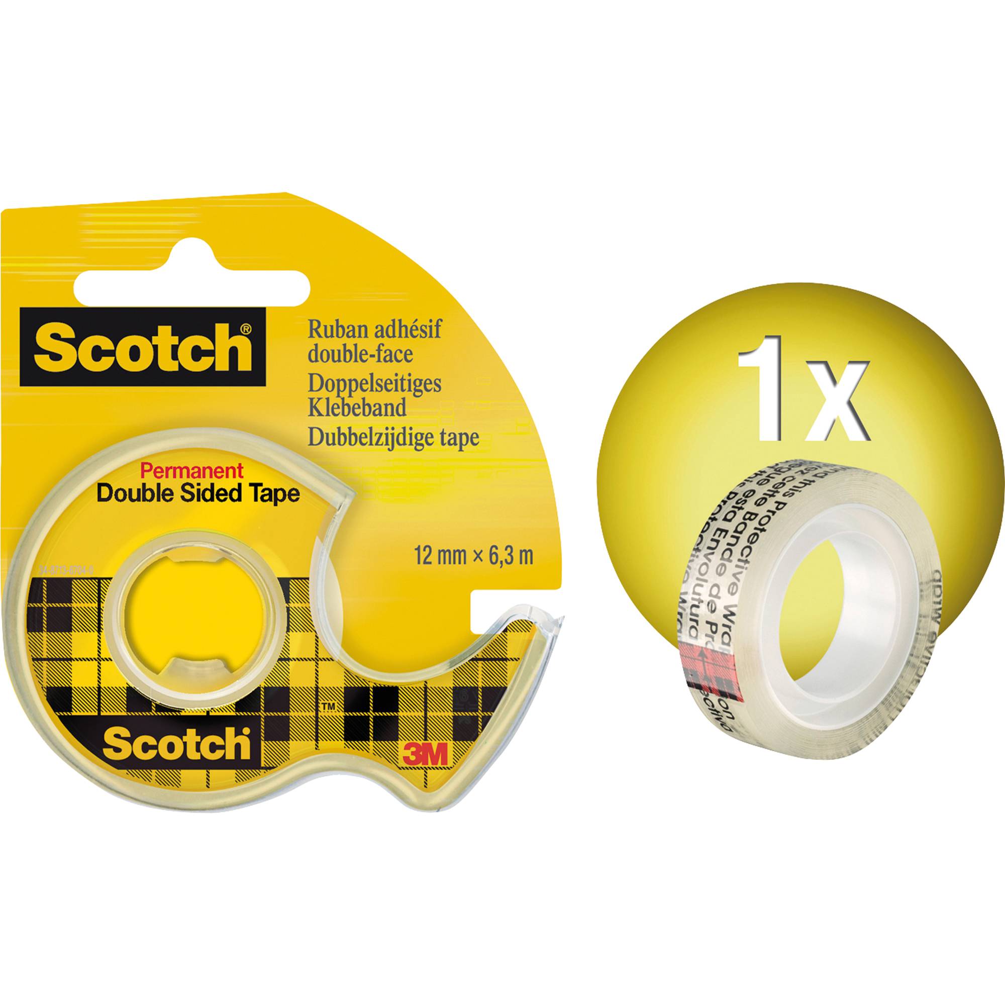 Handabroller +1Rolle doppelseitiges Klebeband