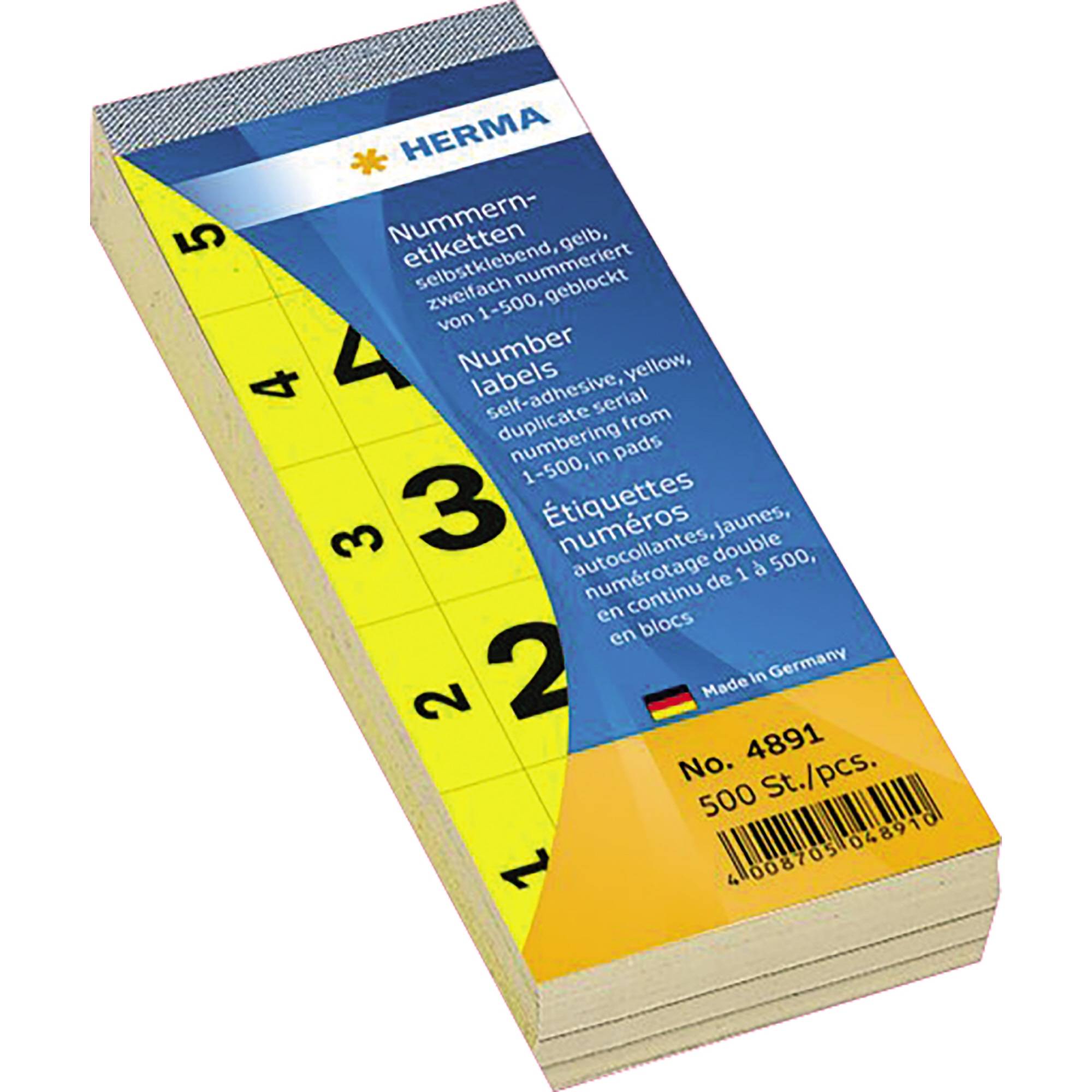 Nummernblock 1-500 sk 28x56mm gelb 500 St./Pack.-0