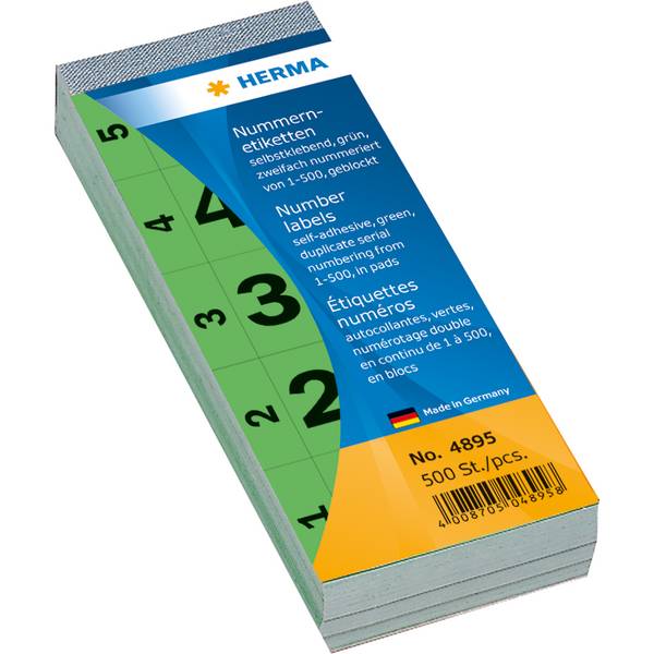 Nummernblock 1-500 sk 28x56mm grün 500 St./Pack.