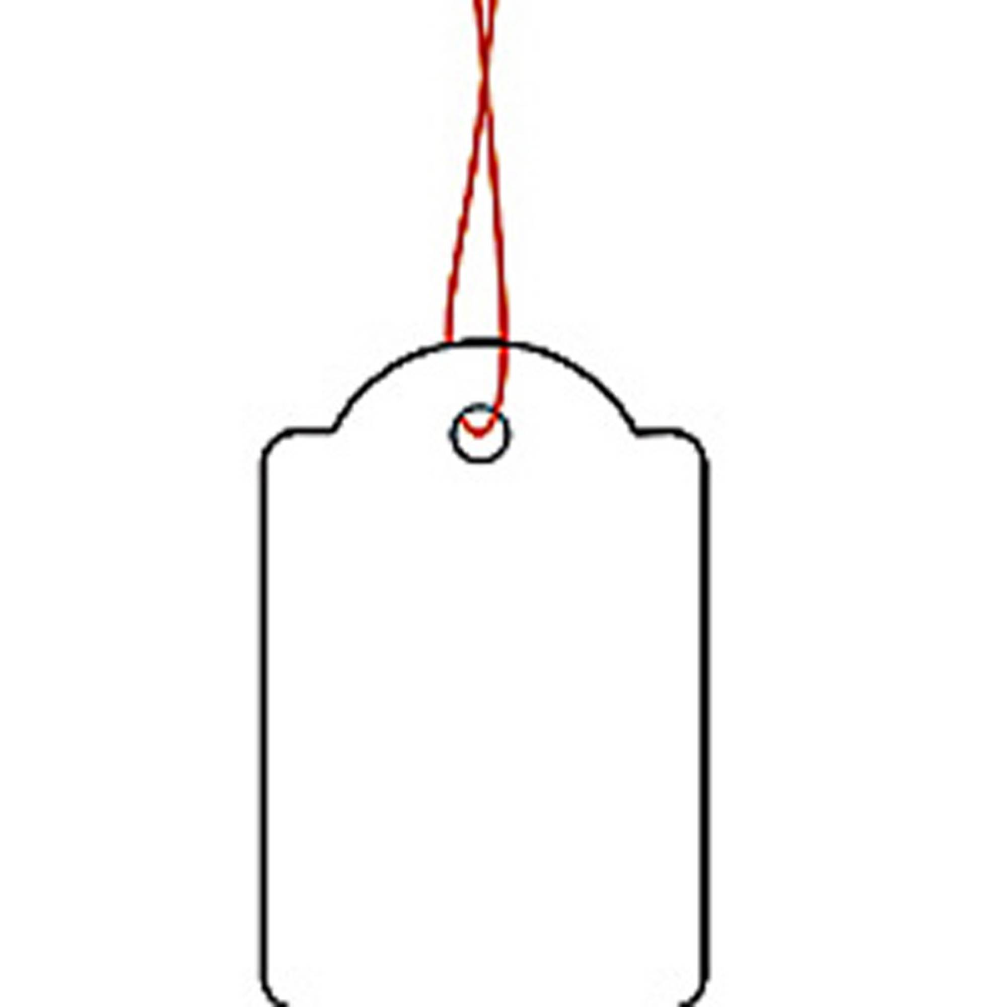 Hängeetikett 25x38mm roter Faden weiß 1.000 St./Pack.-1