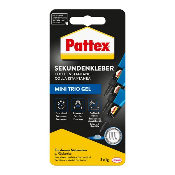 Sekundenkleber UltraGel Mini Trio Tube 1g 3 St./Pack.