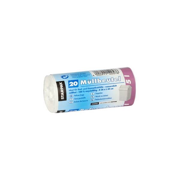 Müllbeutel 44x36cm 5l weiß 20 St./Pack.