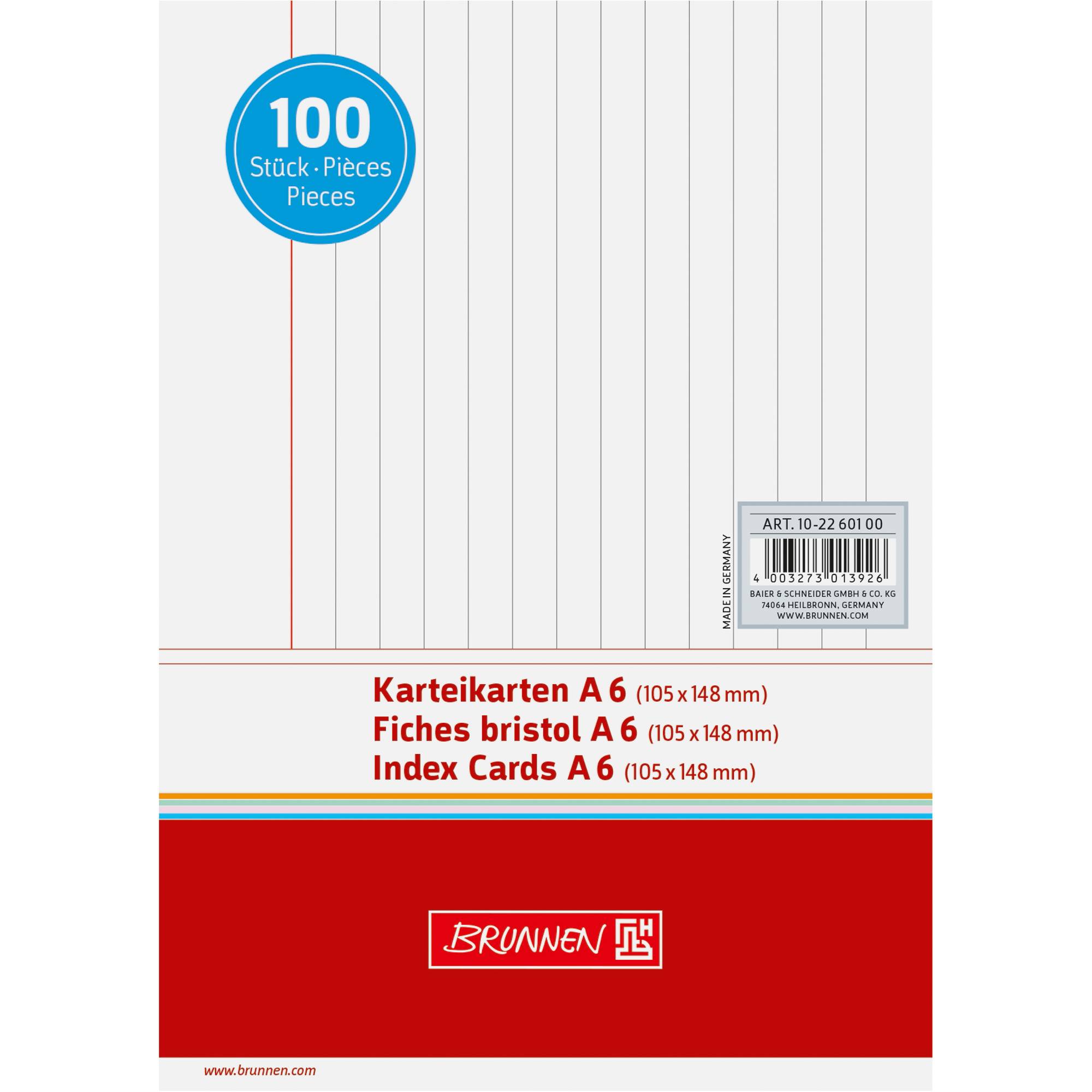 Karteikarte DIN A6 liniert ws 100 St./Pack.-1