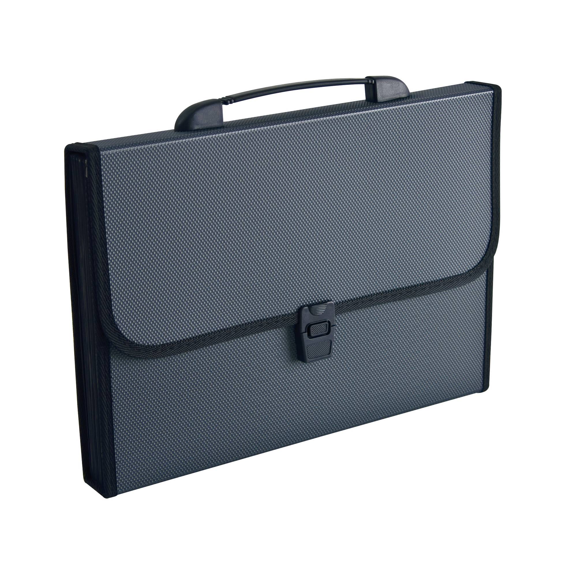 Fächertasche DIN A4 12Fächer Polypropylen schwarz-1