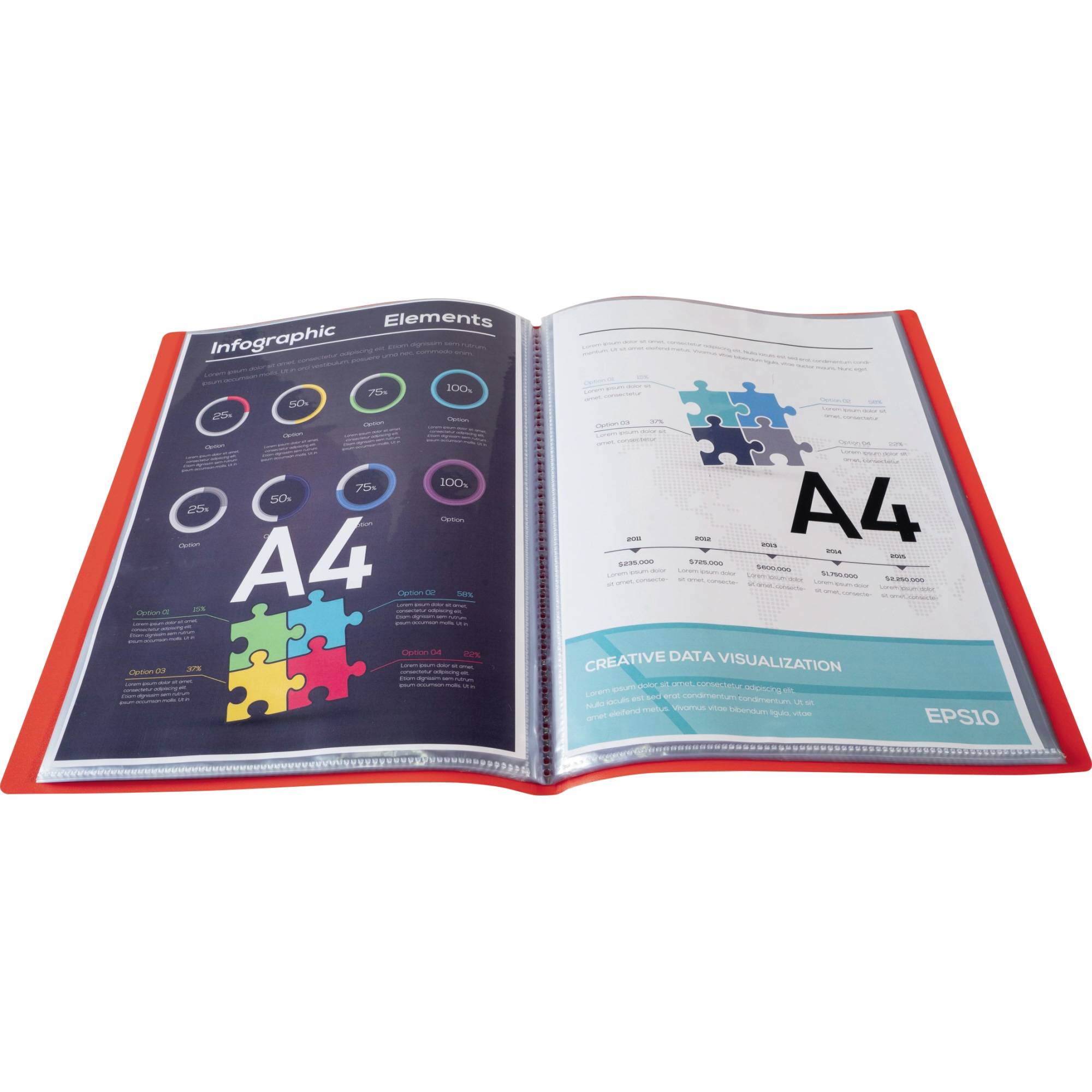 Sichtmappe A4 PP 20Hüllen rot-1