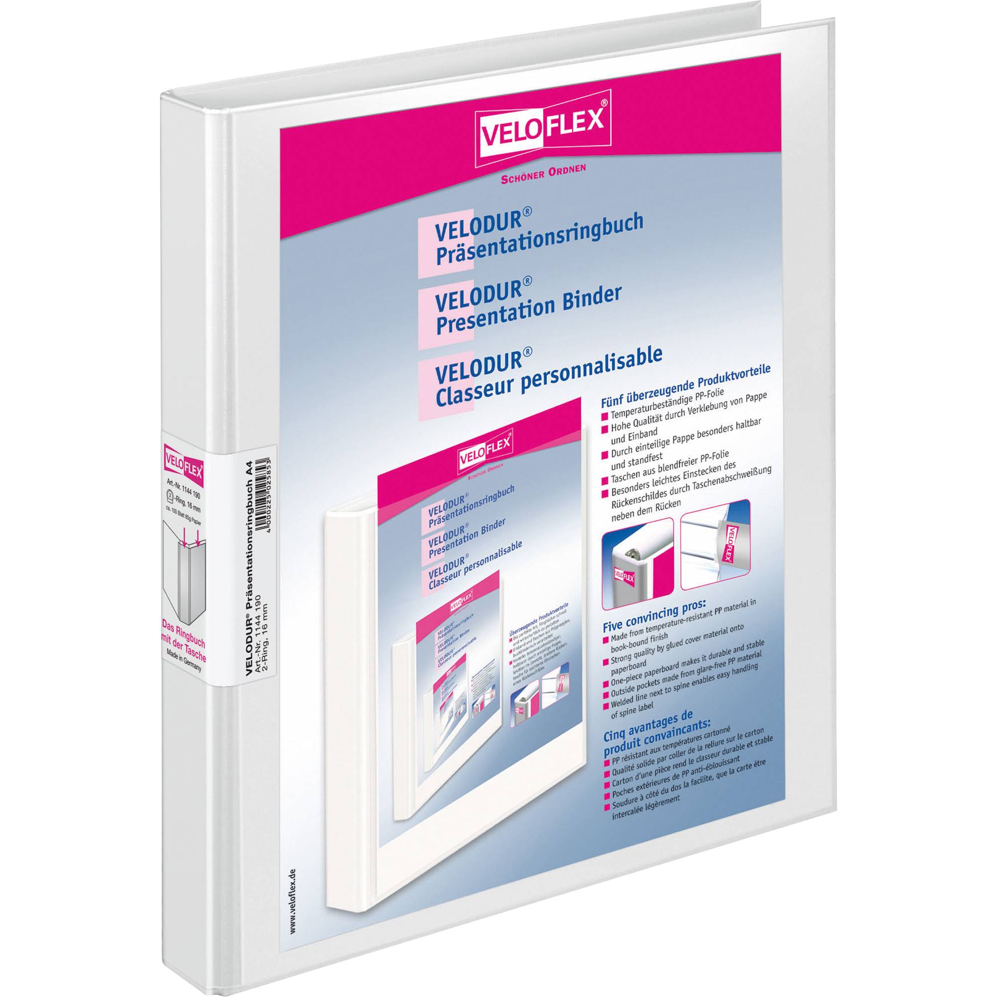 Präsentationsringbuch VELODUR RB 20mm weiß-0