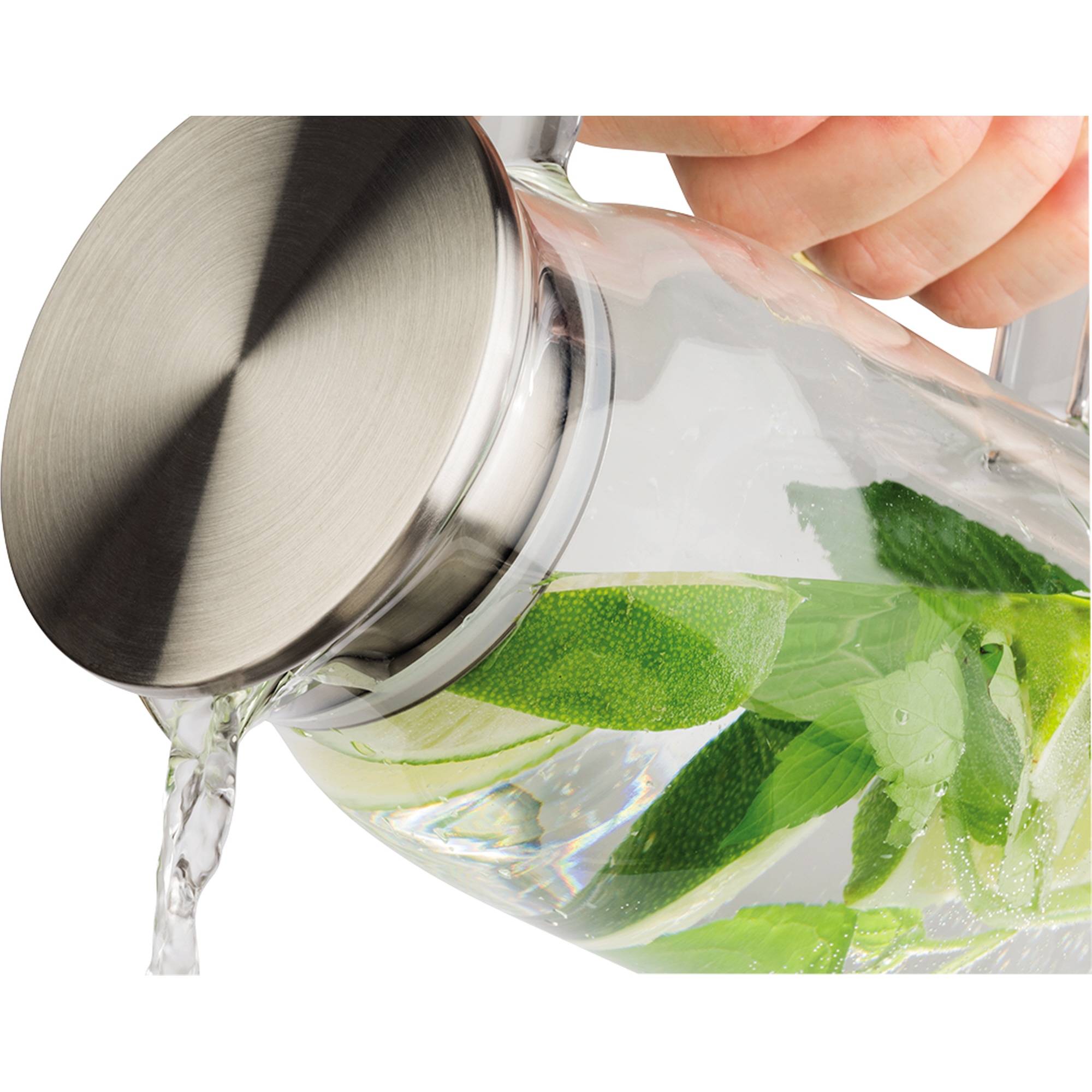 APS Glaskaraffe mit Deckel, 1,5 Liter, Glas/Edelstahl (6450376)-1