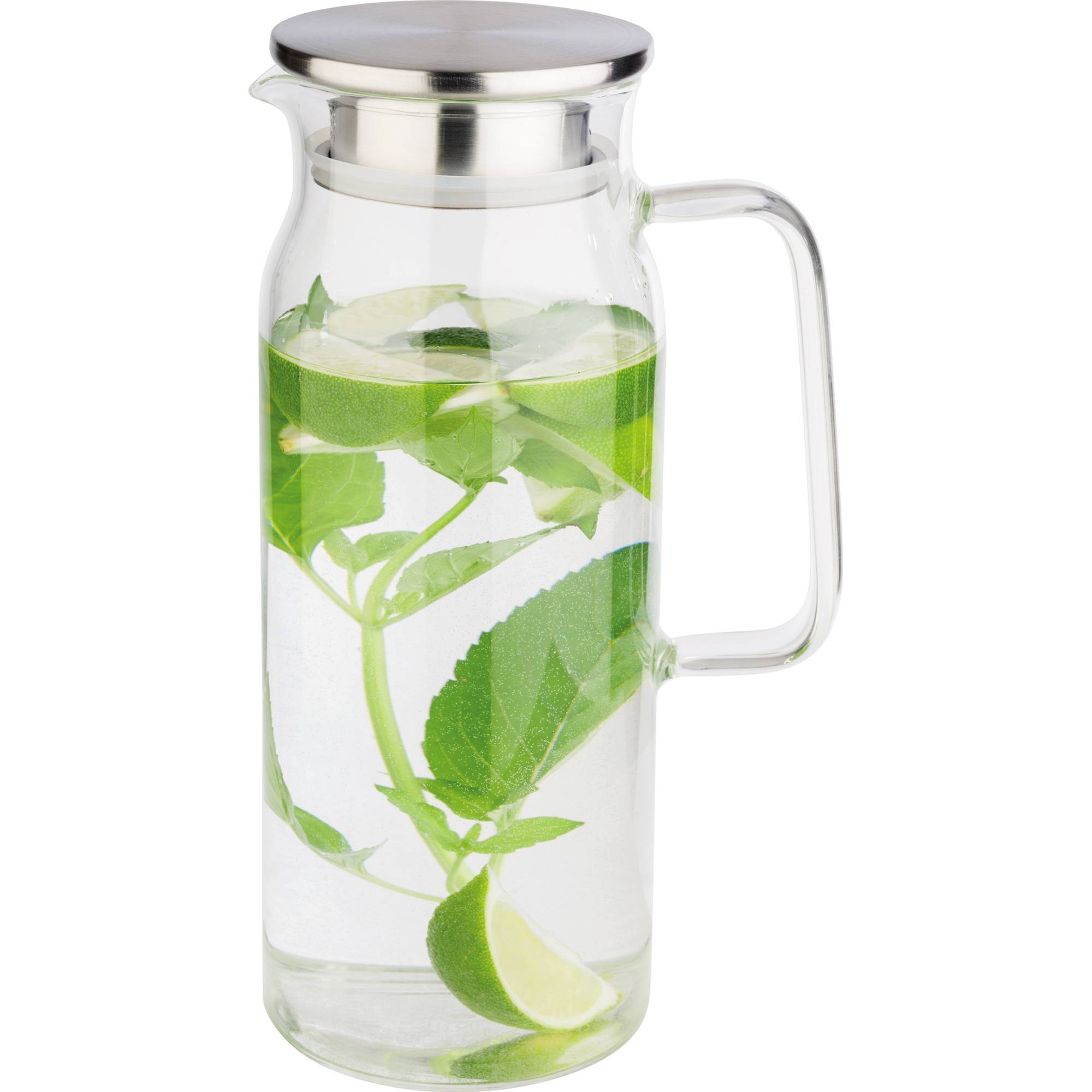 APS Glaskaraffe mit Deckel, 1,5 Liter, Glas/Edelstahl (6450376)-2