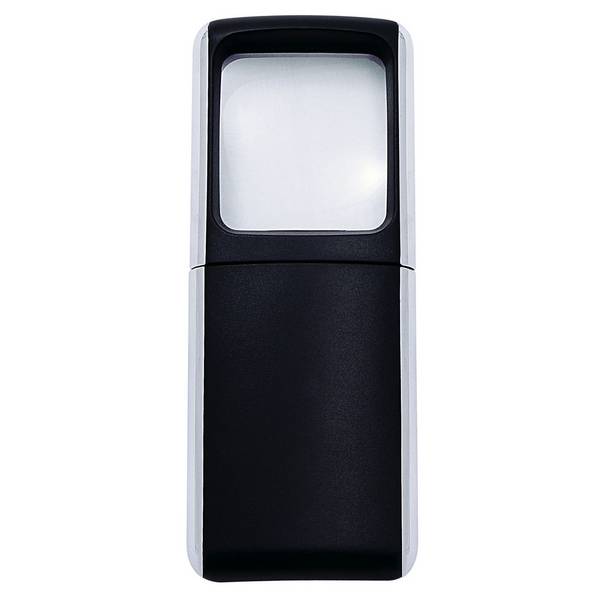 Lupe 4,7x11,8x1,4cm LED schwarz +Batterien