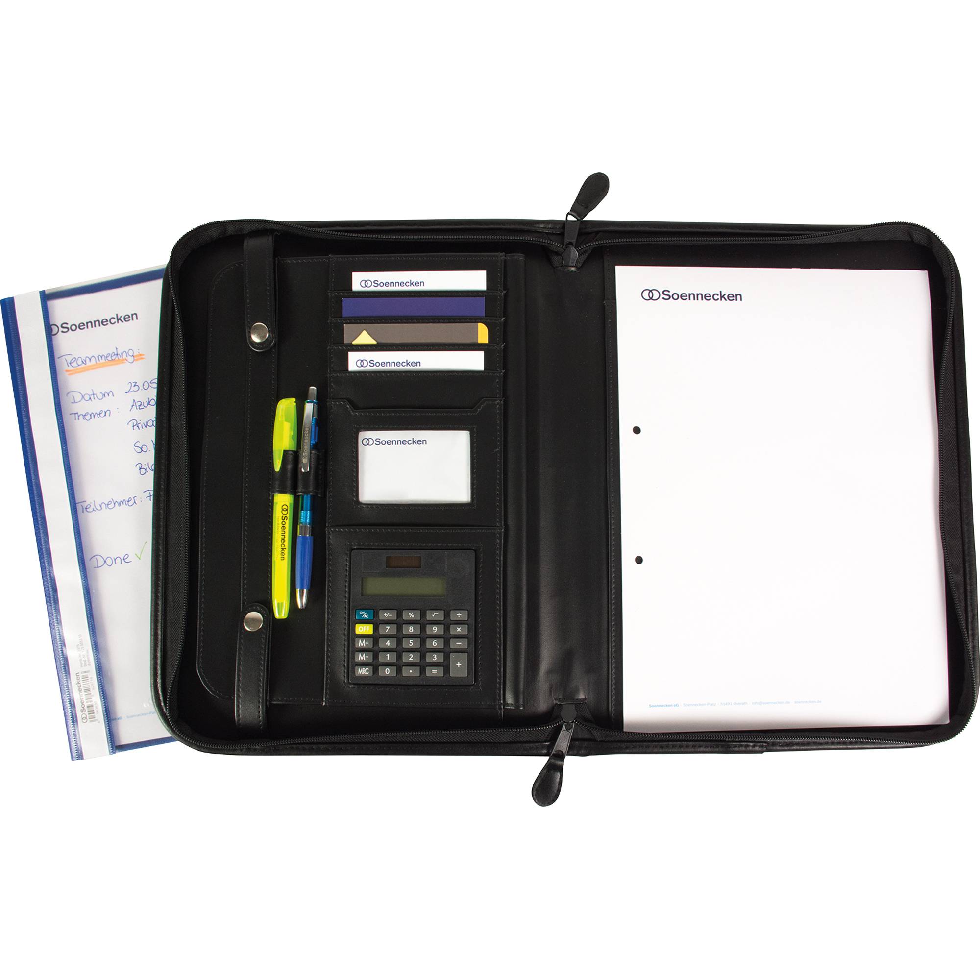 Schreibmappe Dortmund Leder schwarz-2