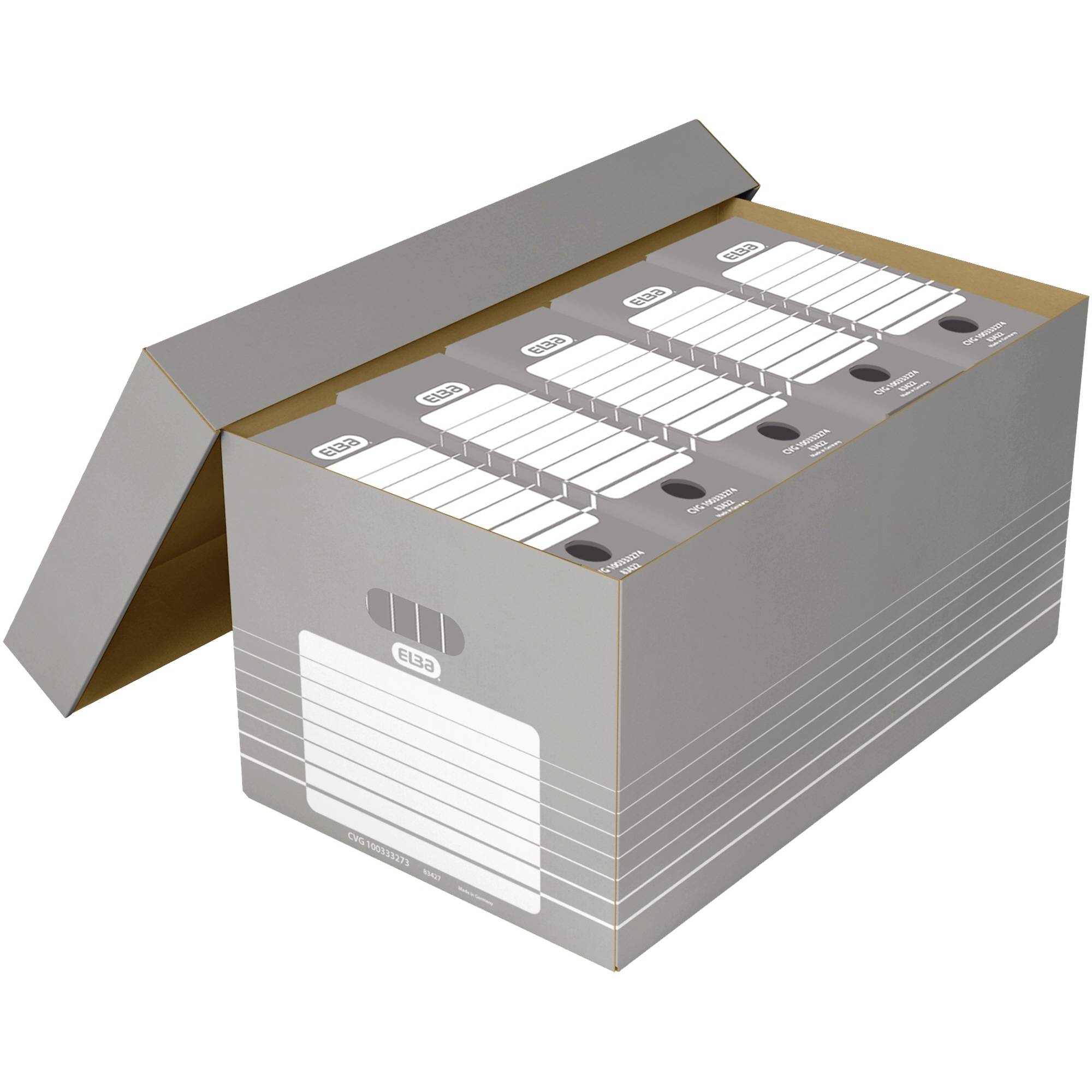 Elba Umzugskarton 100333273 370 mm x 322 mm x 622 mm Wellpappe Grau, Weiß 1 St.-1