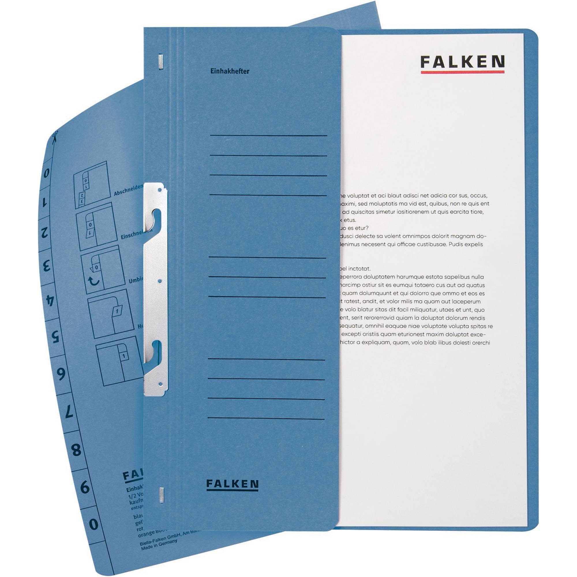 Einhakhefter DIN A4 halber Deckel kaufm. Heftung bl-2