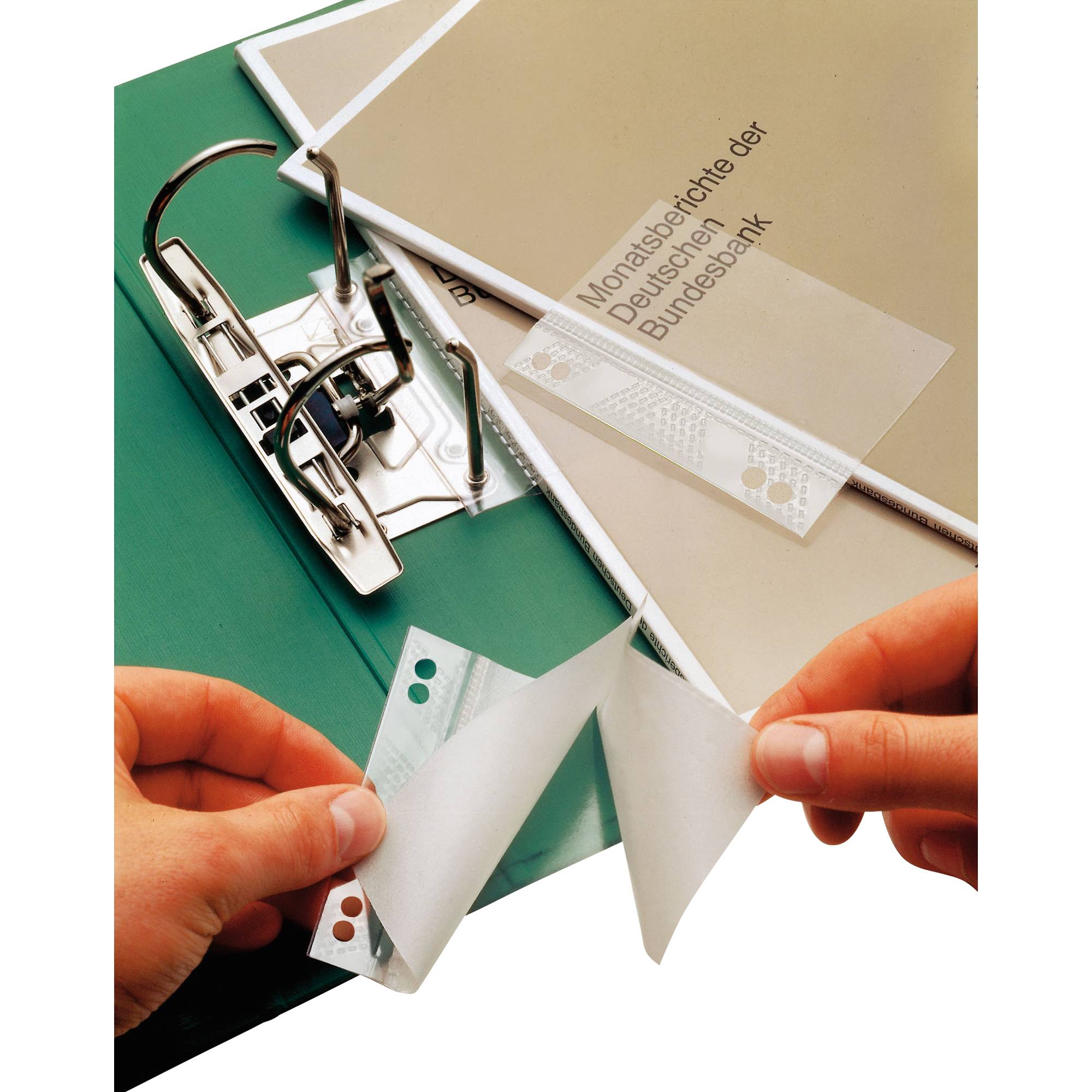 Heftstreifen Doppelheftfix 6x10cm PP gk 50 St./Pack.-2
