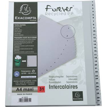 Exacompta Register A4+ Tlg 1-31 PP grau 2931E