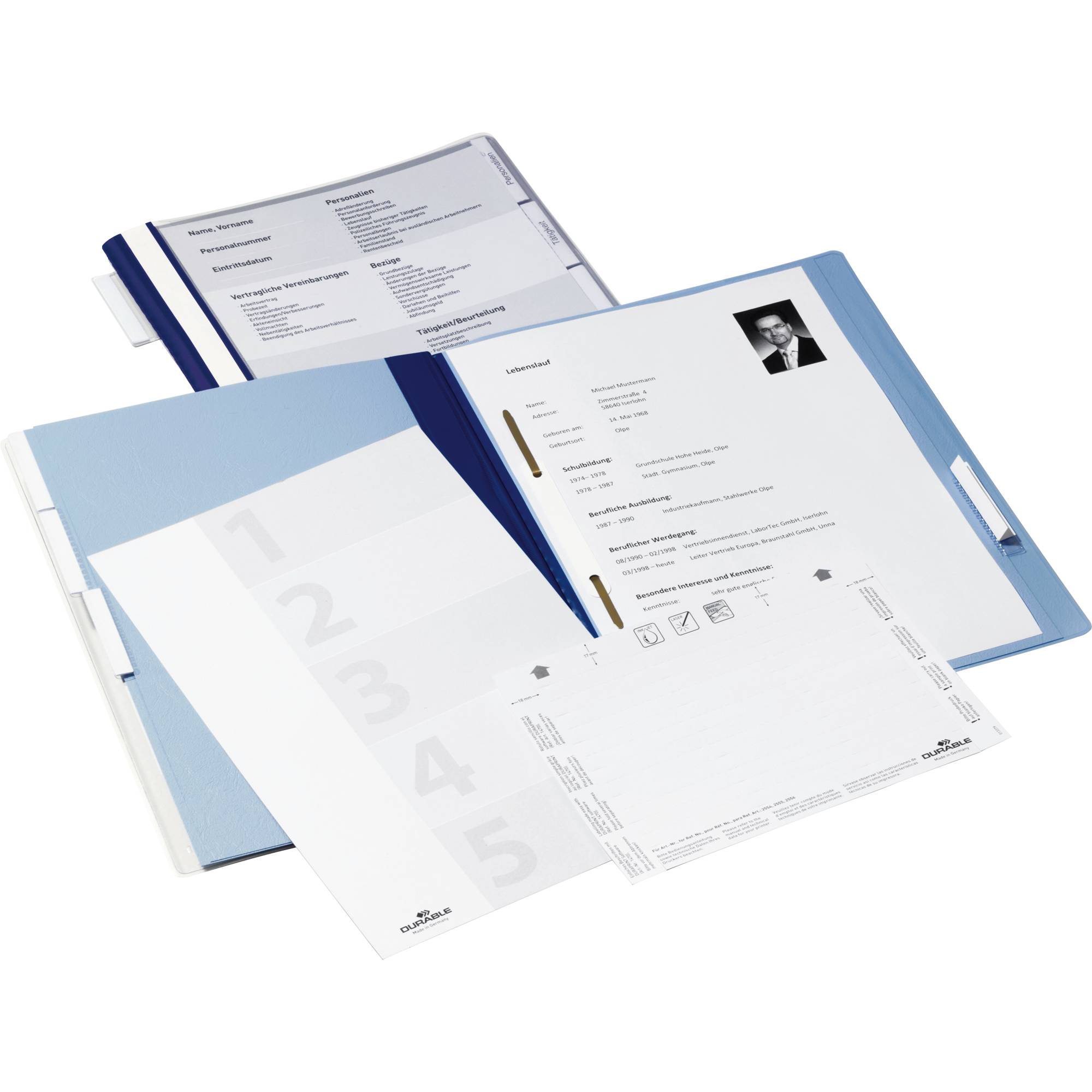 Durable Personalhefter DURABLE DIN A4 Kunststoff blau 2555-06 Anzahl Unterteilungen:5 Blau 1 St.-2