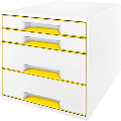 Leitz Schubladenbox WOW CUBE 52132044 4Schubfächer weiß/gelb