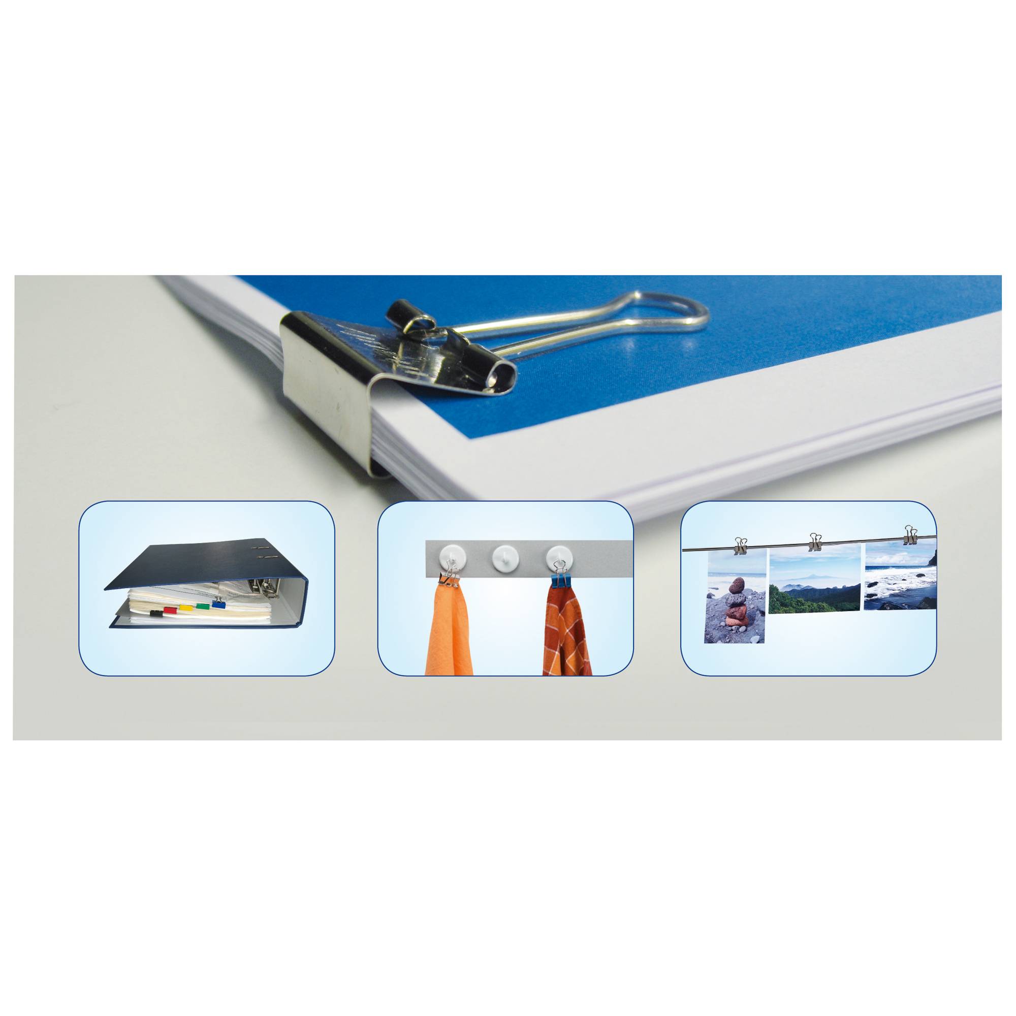 Foldbackklemmer mauly 13mm Weite 4mm sort. 12St-1