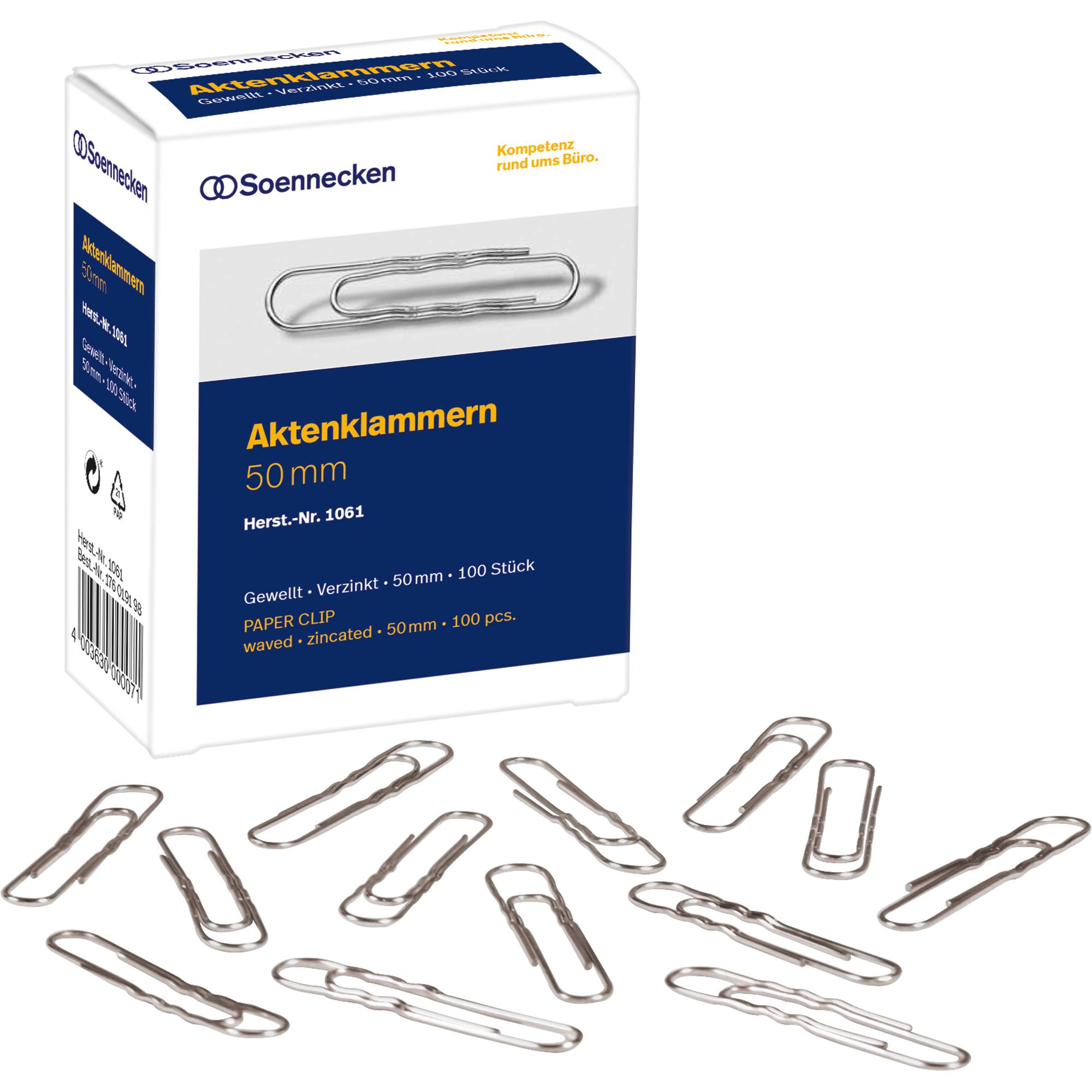 Aktenklammer 50mm gewellt verzinkt 100 St./Pack.-0