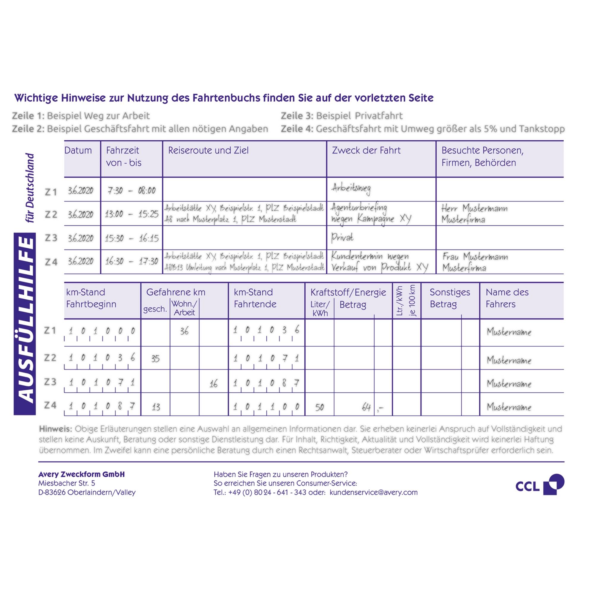 Avery Zweckform Fahrtenbuch 1221 A6 32Blatt-1