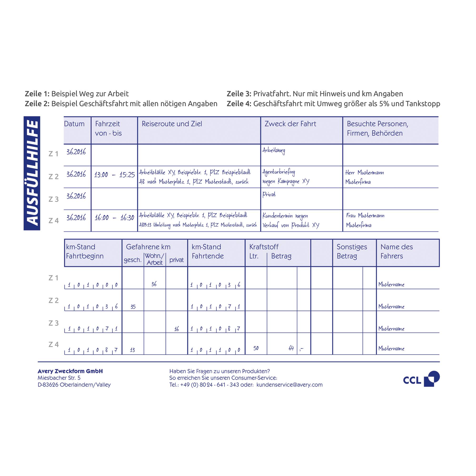 Avery Zweckform Fahrtenbuch 222 DIN A6 quer 40Blatt-2