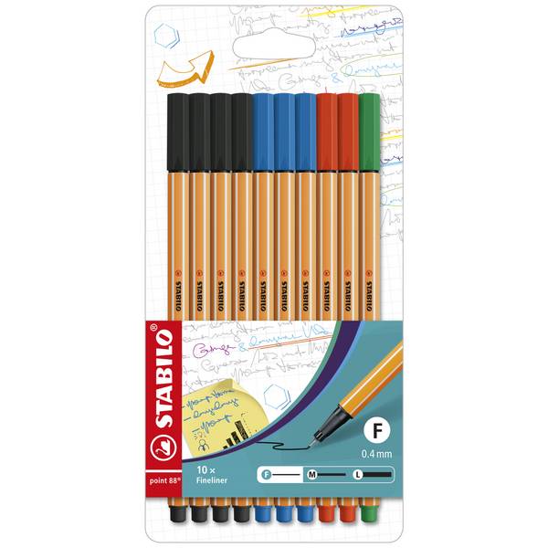 Fineliner point 88   0,4mm sort 10St