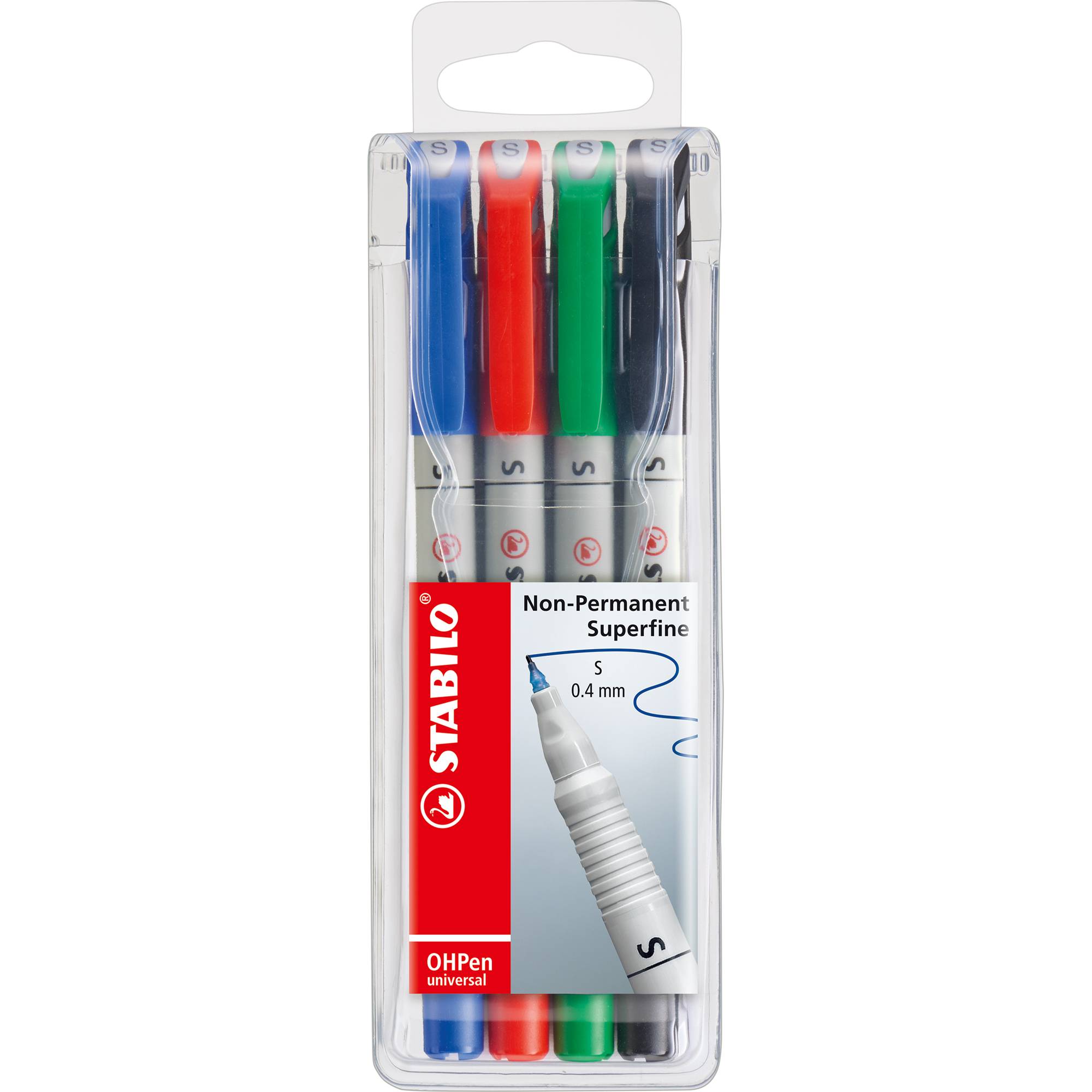 Folienschreiber OHPen S 0,4mm non perm. sort. 4St.-0