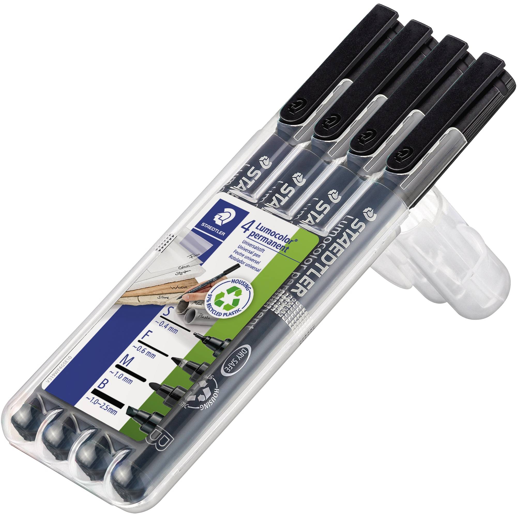 Folienstift Lumocolor 0,4-2,5mm sw 4 St./Pack.-1