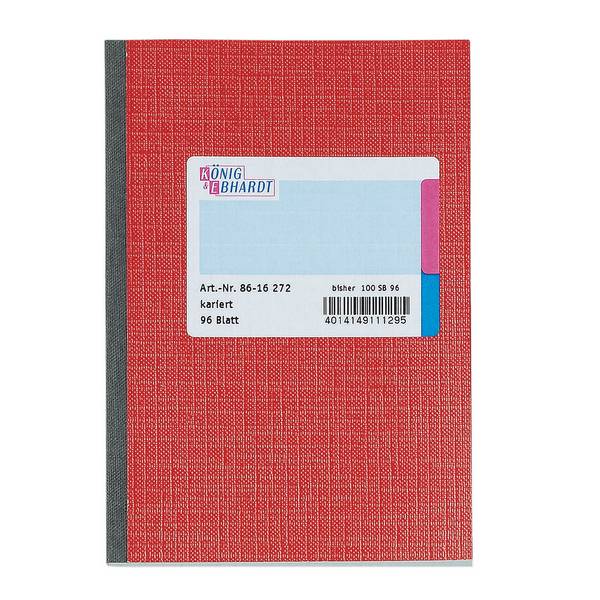 Kladde DIN A5 kariert 96Blatt rot