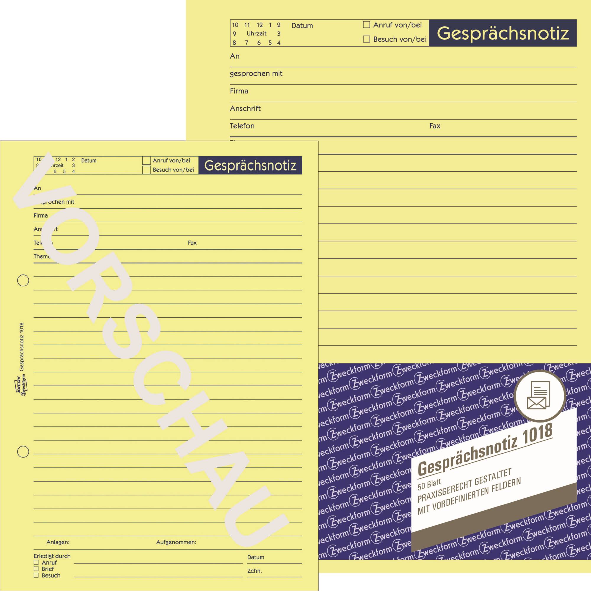 Gesprächsnotiz DIN A5 gelb 50Blatt - Artikel: 114030000-0